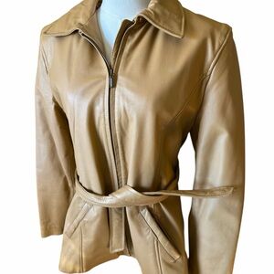 Sergio Verducci Vintage Leather Women's Belted Jacket Sz Medium